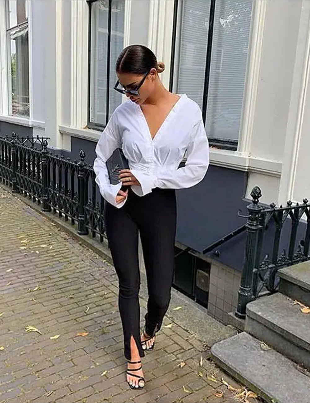 Elegant Office Front Slit Flare Pants