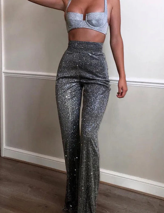 High Waisted Glitter Pants