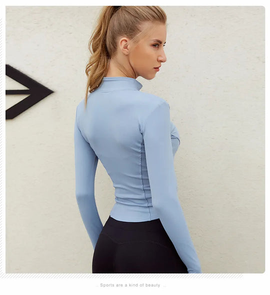 Long Sleeve Activewear Sport Zip Jacket