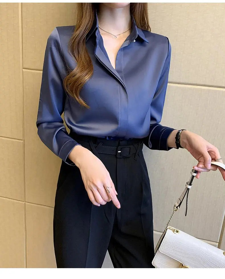 Silxi™ Chic Elegant Satin Blouse