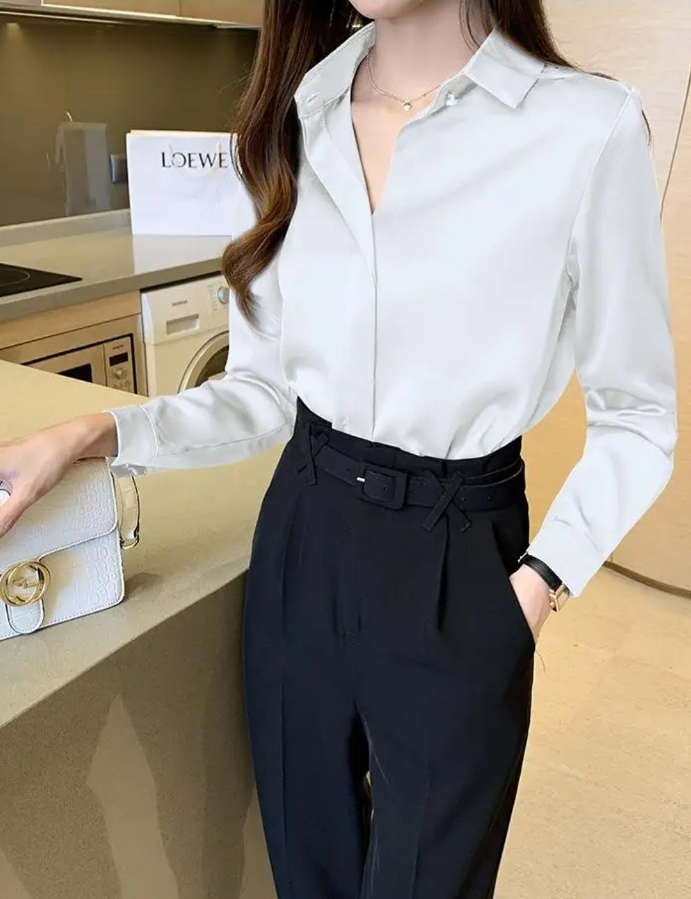 Silxi™ Chic Elegant Satin Blouse
