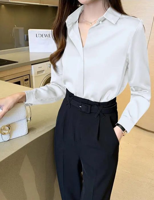 Silxi™ Chic Elegant Satin Blouse