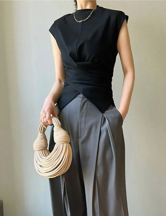 Old Money Elegant Black Top