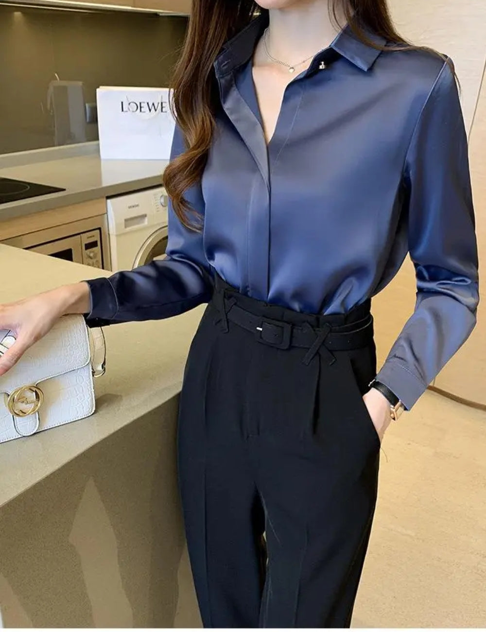 Silxi™ Chic Elegant Satin Blouse