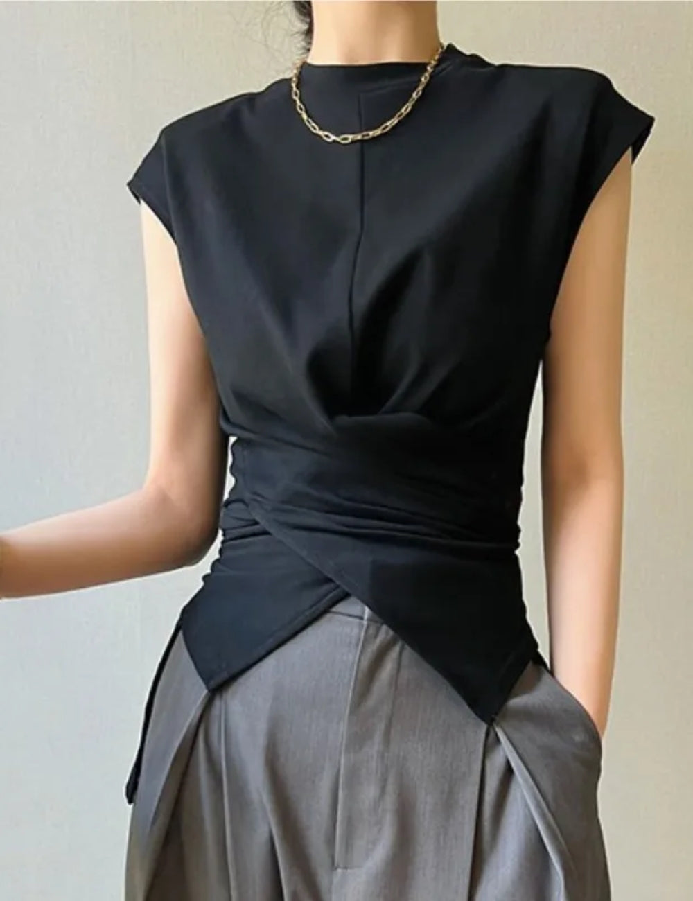 Old Money Elegant Black Top