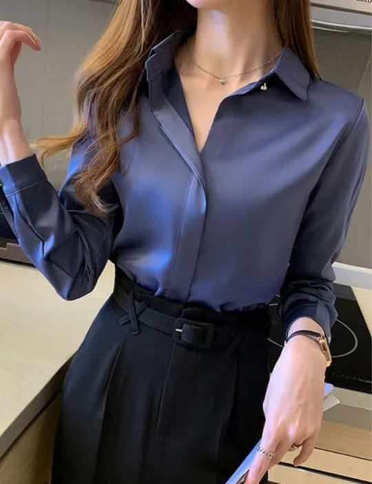 Silxi™ Chic Elegant Satin Blouse