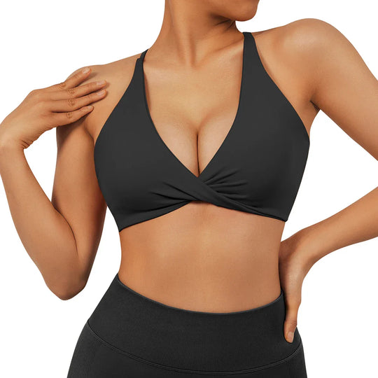 Cross Push Up Backless Sport Bra