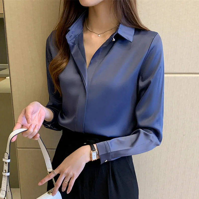 Silxi™ Chic Elegant Satin Blouse