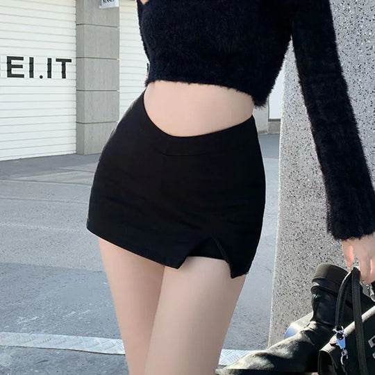 Waist Split Short Skirt