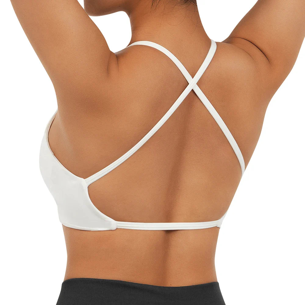 Cross Push Up Backless Sport Bra