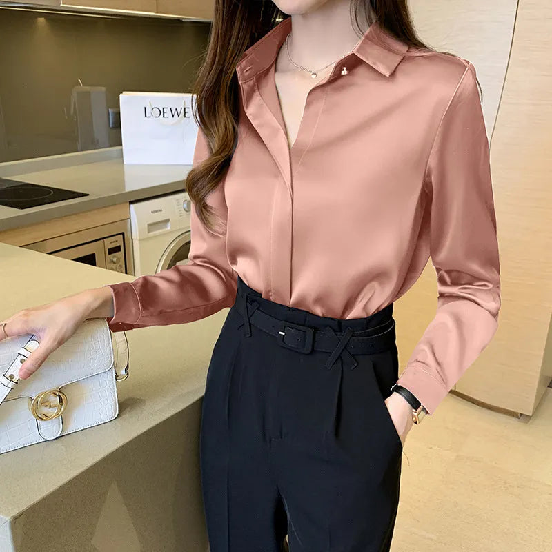 Silxi™ Chic Elegant Satin Blouse