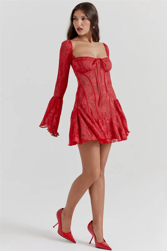 Elegant Flare Sleeve Party Dress