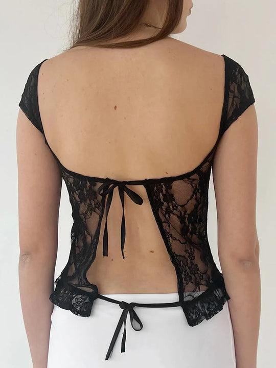 Floral See-through Sleeveless Crop Top