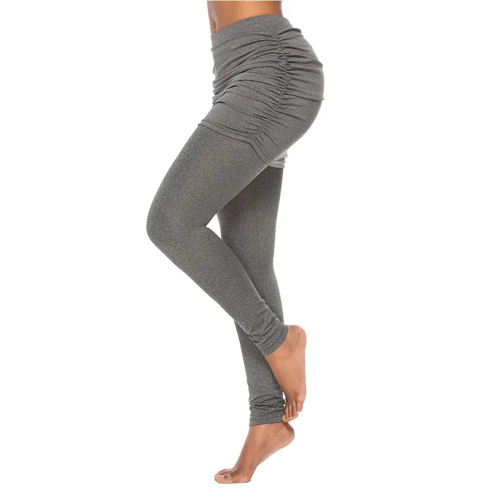 Fake Two Piece Leggings Skirt