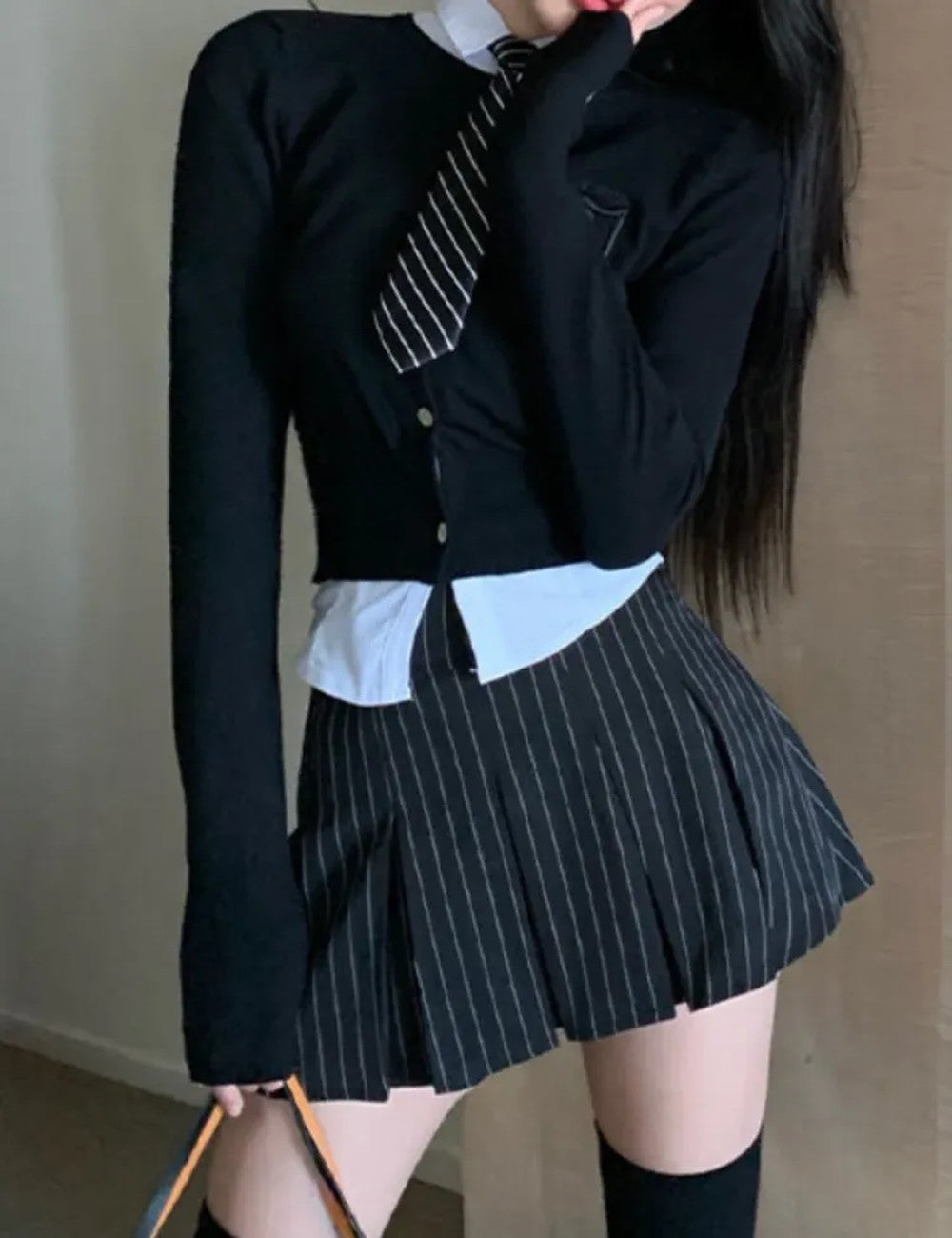 Striped Pleated Vintage Skirt