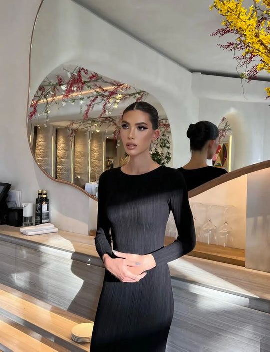 Long Sweater Pullover Bodycon Dress