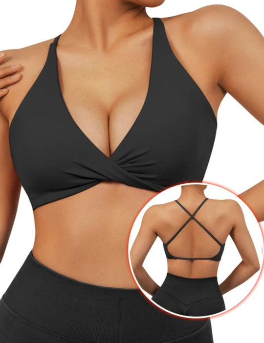 Cross Push Up Backless Sport Bra
