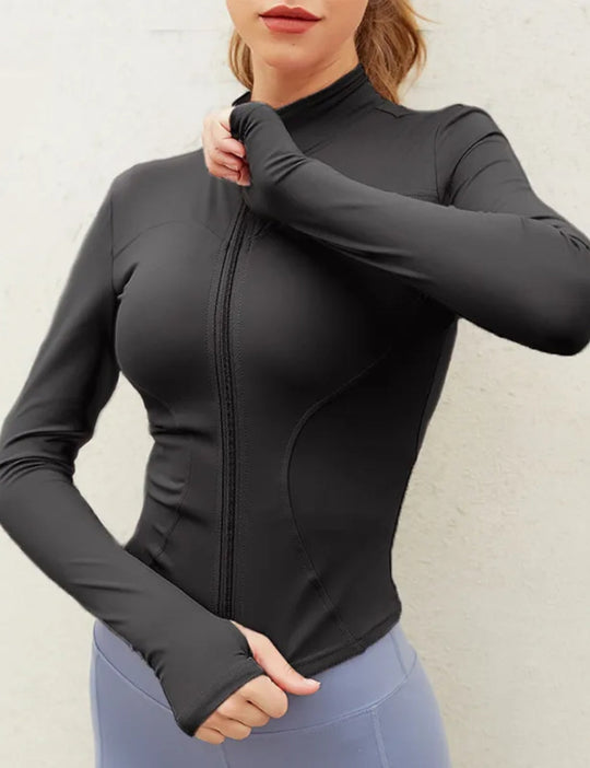 Long Sleeve Activewear Sport Zip Jacket