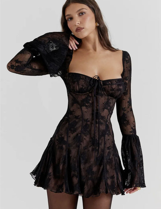 Elegant Flare Sleeve Party Dress